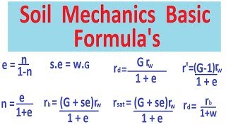 Soil Mechanics Basic Formulas [upl. by Noirod]