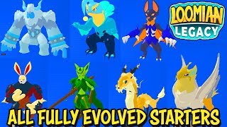 I Got All FULLY EVOLVED Starters in Loomian Legacy Roblox  Level 34 Moves Stats amp Looks [upl. by Rozalie]