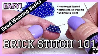 How to Brick Stitch Beading 101 Tutorial Beginner [upl. by Brynna]