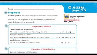 Go Math 5th Grade Lesson 13 Properties [upl. by Dovev]