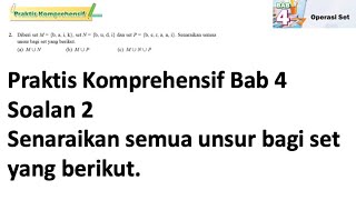 Praktis komprehensif Bab 4 No 2  Tingkatan 4 Bab 4 Operasi Set  KSSM Matematik Tingkatan 4 [upl. by Constancia396]