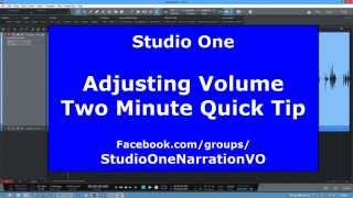 Adjusting Volume  Studio One  Quick Tip [upl. by Adnicaj]