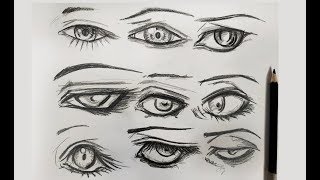 10 Formas de Dibujar Ojos  Fácil y Rápido [upl. by Slayton]