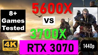 AMD RYZEN 5600X vs 3700X in 1440p and 4K benchmarks with RTX 3070  8 Games Tested [upl. by Adrea]