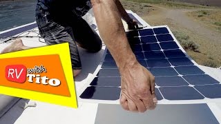 How To Install a Flexible Solar Panel on an RV [upl. by Ahsikel]