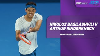 Nikoloz Basilashvili v Arthur Rinderknech  Montpellier Open  Match Highlights [upl. by Akimat]