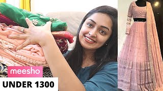 Meesho Lehenga Haul  UNBOXING LEHENGAS Under Rs 1300  Designer lehengas Online  Lehenga Review [upl. by Auohc781]