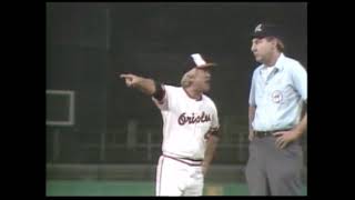 Earl Weaver argues with Umpire Bill Haller in 1980 at Memorial Stadium in Baltimore [upl. by Baerman]