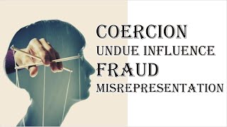 Coercion Undue Influence Fraud Misrepresentation  Indian Contract Act 1872  Law Guru [upl. by Pasia]