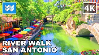 4K River Walk in San Antonio Texas USA  Virtual Walking Tour amp Travel Guide 🎧 Binaural City Sound [upl. by Torey]