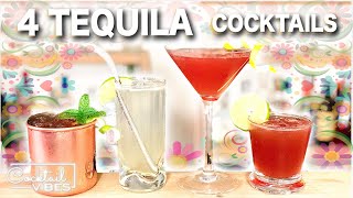 4 Easy TEQUILA Cocktails  Cocktail Recipes [upl. by Odrarej]