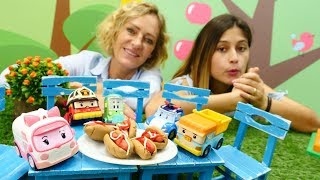 Oyuncak Kafe Robocar Poli ve diğer araba oyunları [upl. by Dyolf779]