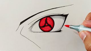 How To Draw Itachis Mangekyou Sharingan  Step By Step Tutorial  Naruto [upl. by Stalker]