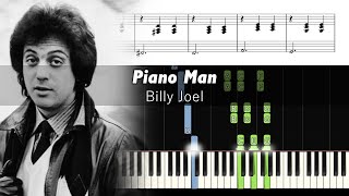 Billy Joel  Piano Man  Piano Tutorial  SHEETS  tbt [upl. by Arodasi]