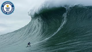 Largest wave surfed  Guinness World Records [upl. by Lihas]