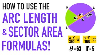 Arc Length Formula and Sector Area Formula Explained [upl. by Galven69]