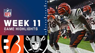 Bengals vs Raiders Week 11 Highlights  NFL 2021 [upl. by Graniah]