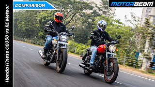 Battle Of The Modern Classics  RE Meteor vs Honda Hness CB350  MotorBeam [upl. by Jermain]