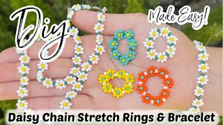 Beading Basics Easy Daisy Chain DIY Seed Bead Rings amp Bracelet [upl. by Aip]