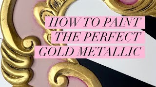 How to Paint the Perfect Gold Metallic on Furniture with Tracey Bellion Traceys Fancy [upl. by Norvil240]