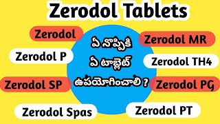 Types of Zerodol Tablets in Telugu [upl. by Ymmas]