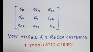 von Mises and Tresca criteria amp Hydrostatic stress [upl. by Lamak]