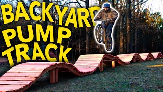 Building a WOODEN Pump Track in our Backyard [upl. by Marola481]