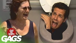 Head in the Toilet Prank  Just For Laughs Gags [upl. by Nolava]