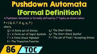 Pushdown Automata Formal Definition [upl. by Lamag]