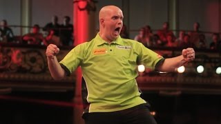 NINEDARTER  Michael van Gerwen v Steve Beaton With Hilarious Andrew Flintoff Commentary [upl. by Hsinam262]