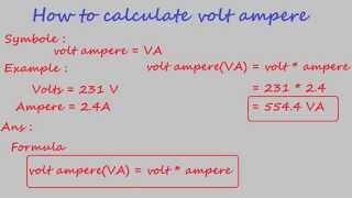 how to calculate volt ampere  electrical calculation [upl. by Adelbert]