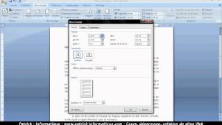 Tuto Modifier les marges Word 2007 [upl. by Eibrad]