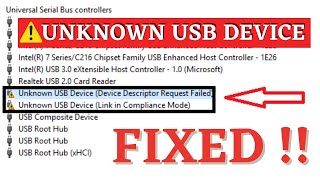 Unknown usb device Device descriptor request failed [upl. by Yelhs]