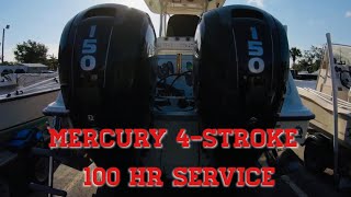 How to  100 hr service Mercury 150 4stroke outboard [upl. by Laurel974]