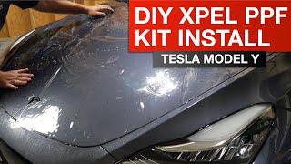 Tesla Model Y DIY Xpel PPF  Full Frontal Hood Bumper Fenders [upl. by Htnamas615]