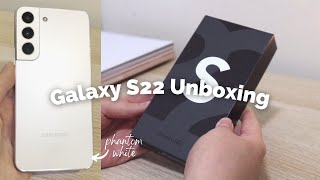 samsung galaxy s22 unboxing phantom white  camera test  new accessories  chill  📱 [upl. by Iidnarb]