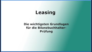 JA  Leasing  Die wichtigsten Grundlagen für Bilanzbuchhalter [upl. by Early]