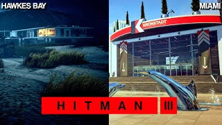 HITMAN 3  Hawkes Bay amp Miami  Easy Silent Assassin Suit Only  Walkthrough [upl. by Anej]