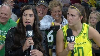 Sabrina Ionescu Kelsey Plum break down Ducks semifinal win [upl. by Siradal699]