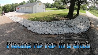 Placing Rip Rap In A Ditch [upl. by Ayekram357]