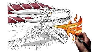 How To Draw a Fire Breathing Dragon Drogon  Step By Step  Game of Thrones [upl. by Bloomer]