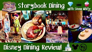 Storybook Dining at Artists Point Review  Disneys Wilderness Lodge  Snow White Character Dining [upl. by Fleisig]