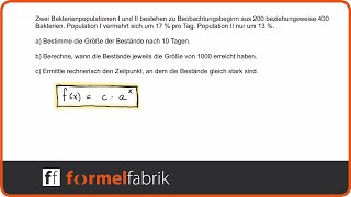 Exponentielles Wachstum Textaufgabe Bakterienkolonien – Logarithmus – GTR Casio fxcg 50 [upl. by Ikim275]