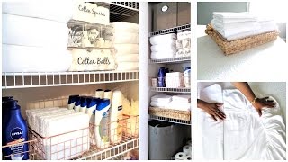 NEW How To Organize A Small Linen Closet  Organization Tips amp Tour [upl. by Thomey]