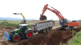 4X Fendt tractor  Hitachi Zaxis  New Holland D180  E145 [upl. by Hanima259]