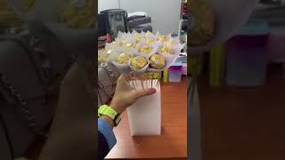 How to make ferrero rocher bouquet with baby breath 🎈 [upl. by Sayette94]