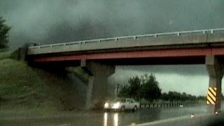 Tornado Survivor Hides Under Overpass [upl. by Ennayoj375]