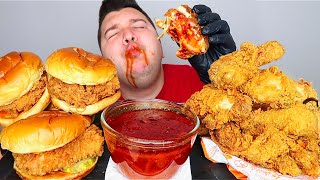 Popeyes Spicy Chicken Sandwich With Bloves Sauce • MUKBANG [upl. by Mecke]