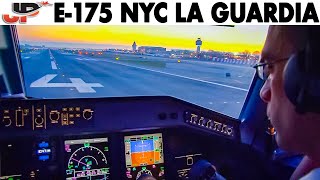 Piloting Embraer 175 from New York La Guardia  Cockpit Views [upl. by Gregoor]