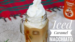 Simple way to make iced Caramel macchiato at home [upl. by Etem283]